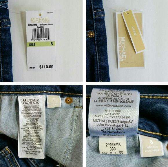Michael Kors Star Gaze Indigo Skinny Jeans Sz 8 - Picture 8 of 8